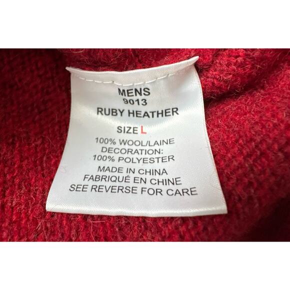 Wool rich Woolrich Wool Quarter Zip Sweatshirt Pullover Red Men’s Large - Picture 4 of 5